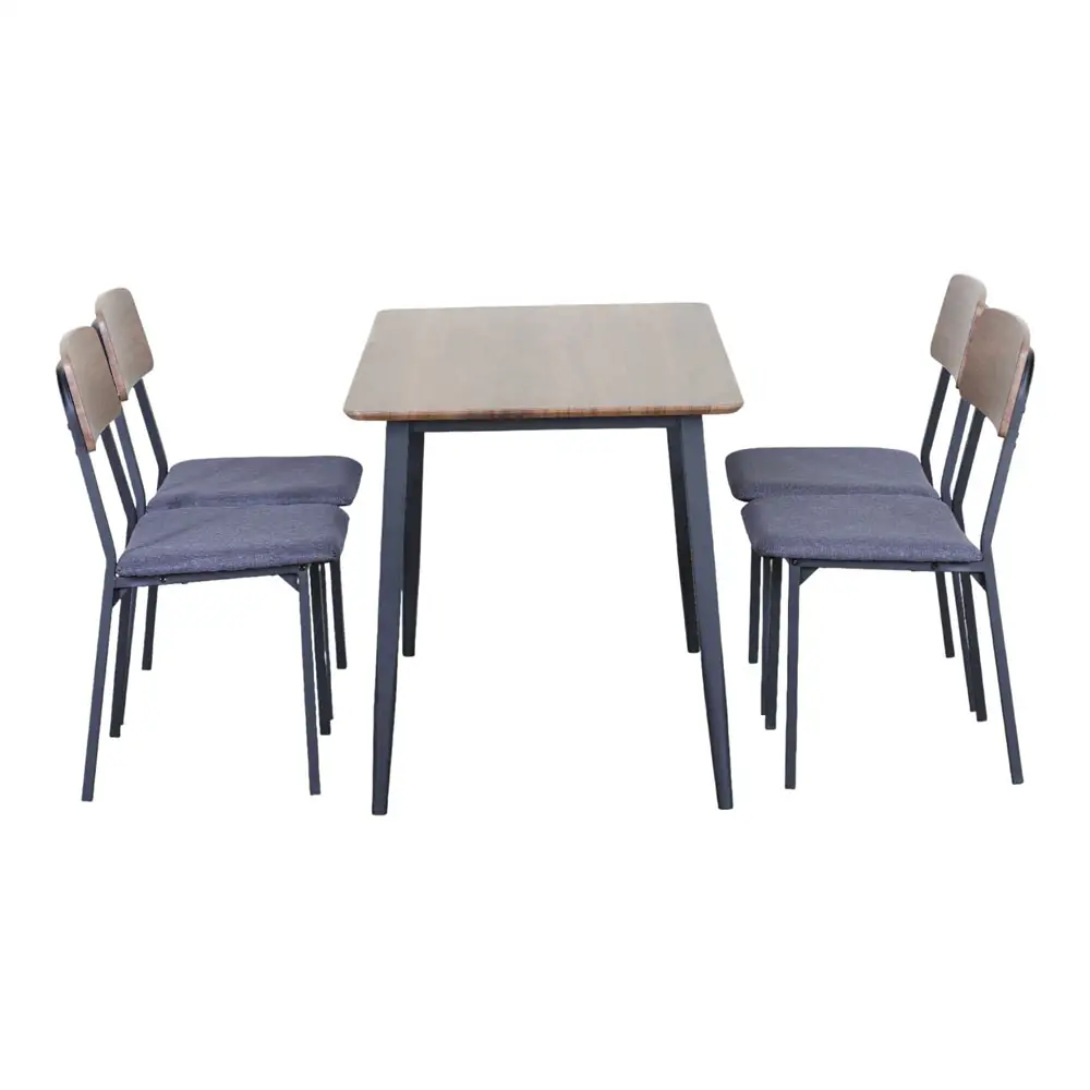 ΣΕΤ ΤΡΑΠΕΖΑΡΙΑ ΜΕ ΤΡΑΠΕΖΙ ΚΑΙ 4 ΚΑΡΕΚΛΕΣ MDF ΜΕ ΜΕΛΑΜΙΝΗ KAI ΜΑΥΡΟ ΜΕΤΑΛΛΙΚΟ ΣΚΕΛΕΤΟ  - Ankor 852796