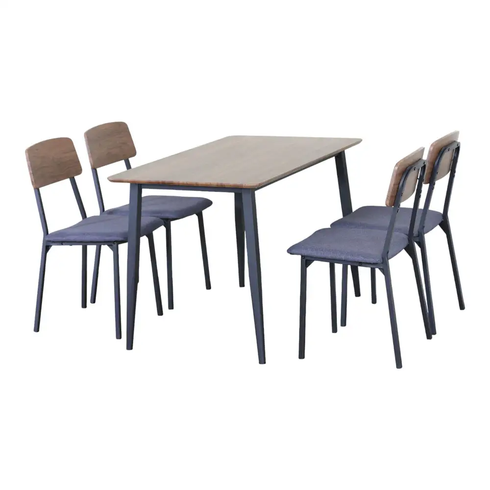 ΣΕΤ ΤΡΑΠΕΖΑΡΙΑ ΜΕ ΤΡΑΠΕΖΙ ΚΑΙ 4 ΚΑΡΕΚΛΕΣ MDF ΜΕ ΜΕΛΑΜΙΝΗ KAI ΜΑΥΡΟ ΜΕΤΑΛΛΙΚΟ ΣΚΕΛΕΤΟ  - Ankor 852796