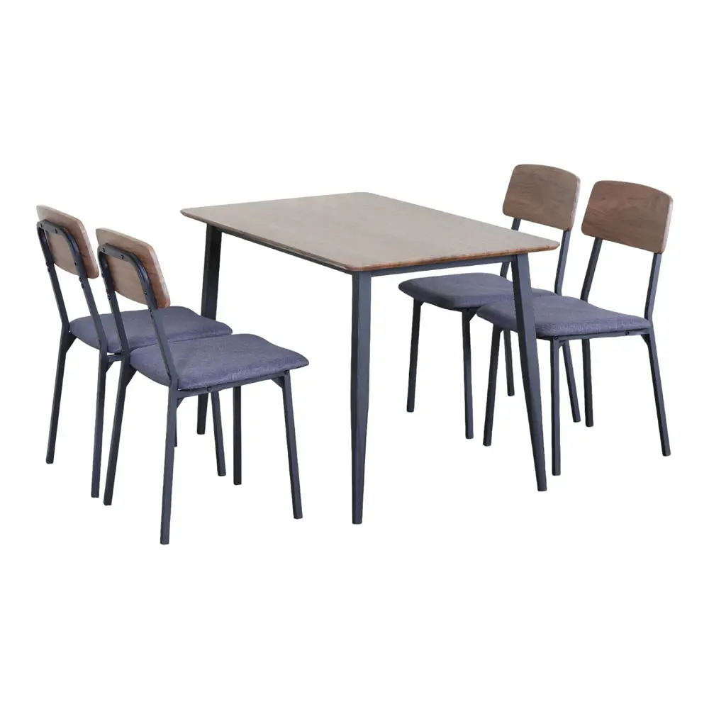 ΣΕΤ ΤΡΑΠΕΖΑΡΙΑ ΜΕ ΤΡΑΠΕΖΙ ΚΑΙ 4 ΚΑΡΕΚΛΕΣ MDF ΜΕ ΜΕΛΑΜΙΝΗ KAI ΜΑΥΡΟ ΜΕΤΑΛΛΙΚΟ ΣΚΕΛΕΤΟ  - Ankor 852796