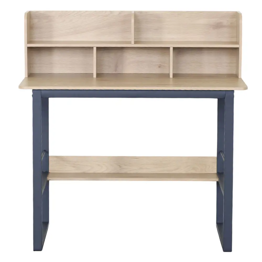 ΓΡΑΦΕΙΟ ΜΕ ΡΑΦΙ MDF ΜΕ ΜΕΛΑΜΙΝΗ ΣΕ ΦΥΣΙΚΗ ΑΠΟΧΡΩΣΗ ΞΥΛΟΥ KAI ΜΑΥΡΟ ΜΕΤΑΛΛΙΚΟ ΣΚΕΛΕΤΟ 120x60x103εκ.  - Ankor 852826