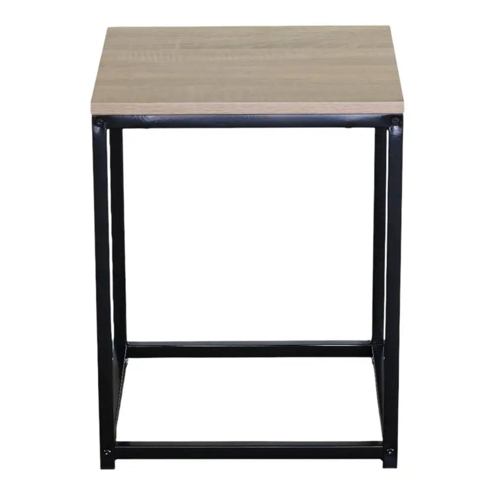 ΤΡΑΠΕΖΑΚΙ MDF ΜΕ ΜΕΛΑΜΙΝΗ ΣΕ ΦΥΣΙΚΗ ΑΠΟΧΡΩΣΗ ΞΥΛΟΥ KAI ΜΑΥΡΟ ΜΕΤΑΛΛΙΚΟ ΣΚΕΛΕΤΟ 40x40x50,1εκ.  - Ankor 852833