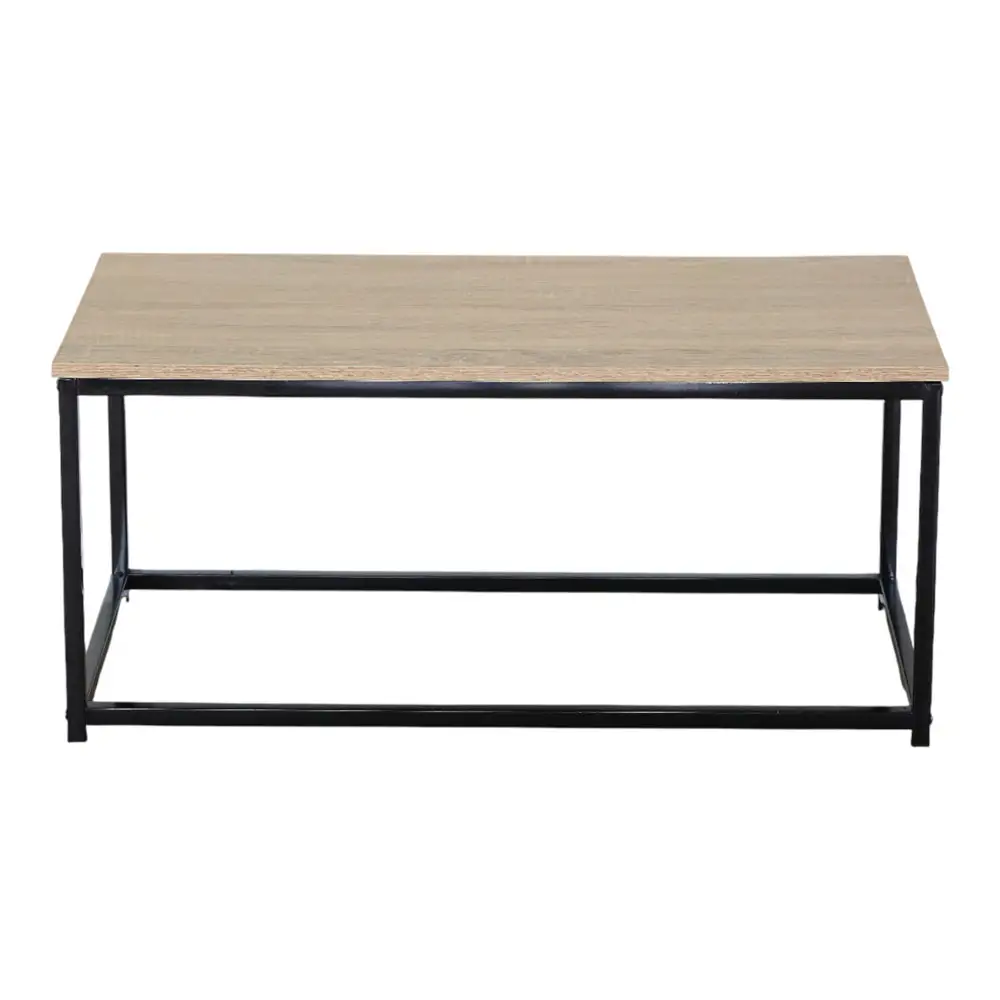 ΤΡΑΠΕΖΙ ΣΑΛΟΝΙΟΥ MDF ΜΕ ΜΕΛΑΜΙΝΗ ΣΕ ΦΥΣΙΚΗ ΑΠΟΧΡΩΣΗ ΞΥΛΟΥ KAI ΜΑΥΡΟ ΜΕΤΑΛΛΙΚΟ ΣΚΕΛΕΤΟ 90x48x40,5εκ.  - Ankor 852840