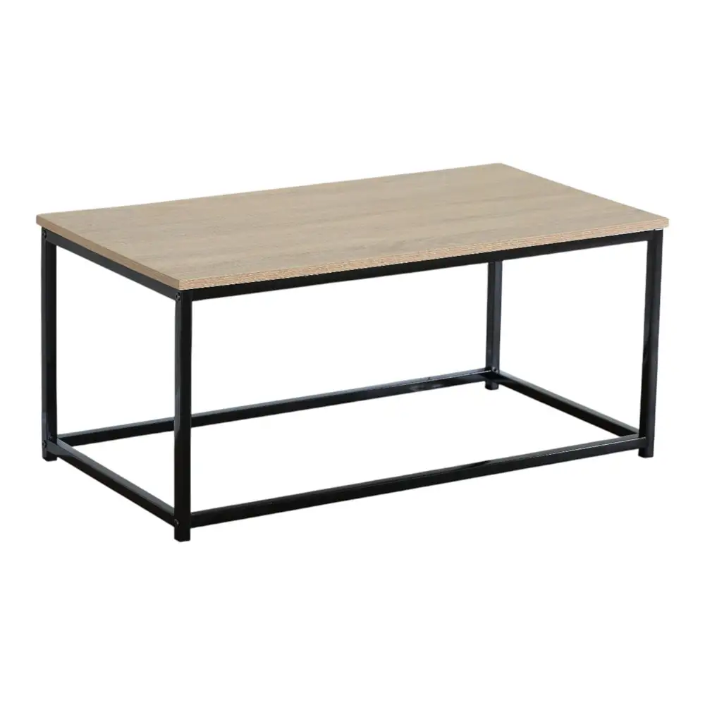 ΤΡΑΠΕΖΙ ΣΑΛΟΝΙΟΥ MDF ΜΕ ΜΕΛΑΜΙΝΗ ΣΕ ΦΥΣΙΚΗ ΑΠΟΧΡΩΣΗ ΞΥΛΟΥ KAI ΜΑΥΡΟ ΜΕΤΑΛΛΙΚΟ ΣΚΕΛΕΤΟ 90x48x40,5εκ.  - Ankor 852840