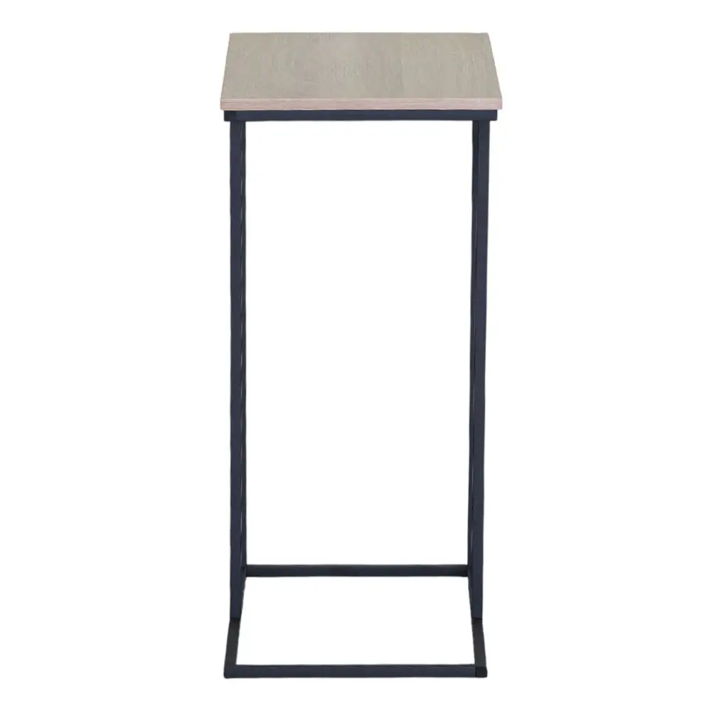 ΤΡΑΠΕΖΑΚΙ MDF ΜΕ ΜΕΛΑΜΙΝΗ ΣΕ ΦΥΣΙΚΗ ΑΠΟΧΡΩΣΗ ΞΥΛΟΥ KAI ΜΑΥΡΟ ΜΕΤΑΛΛΙΚΟ ΣΚΕΛΕΤΟ 40x30x66εκ.  - Ankor 852857