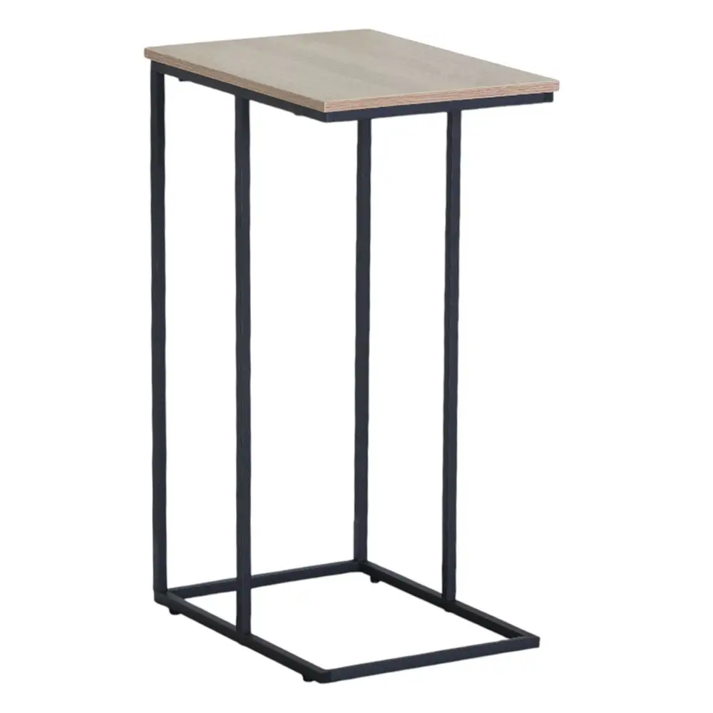 ΤΡΑΠΕΖΑΚΙ MDF ΜΕ ΜΕΛΑΜΙΝΗ ΣΕ ΦΥΣΙΚΗ ΑΠΟΧΡΩΣΗ ΞΥΛΟΥ KAI ΜΑΥΡΟ ΜΕΤΑΛΛΙΚΟ ΣΚΕΛΕΤΟ 40x30x66εκ.  - Ankor 852857