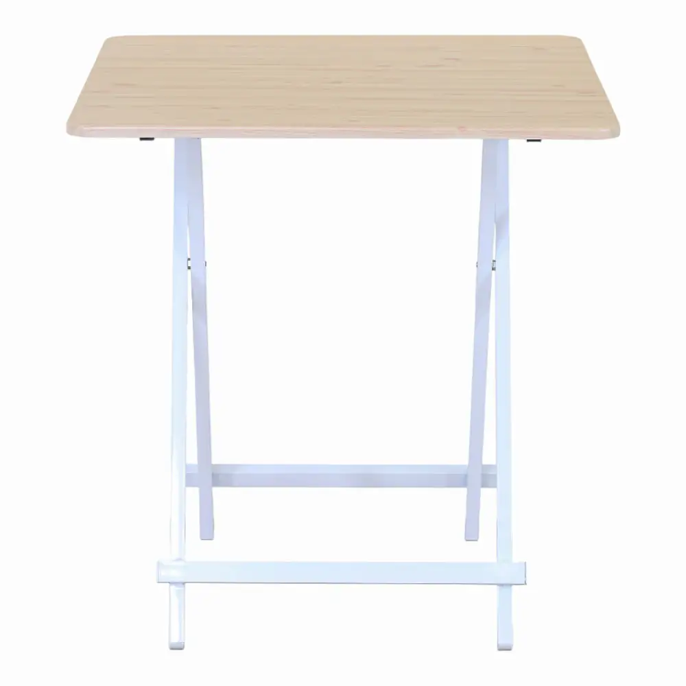 ΤΡΑΠΕΖΙ ΑΝΑΔΙΠΛΟΥΜΕΝΟ MDF ΜΕ ΜΕΛΑΜΙΝΗ ΣΕ ΦΥΣΙΚΗ ΑΠΟΧΡΩΣΗ ΞΥΛΟΥ KAI ΑΣΠΡΟ ΜΕΤΑΛΛΙΚΟ ΣΚΕΛΕΤΟ 70x70x74εκ  - Ankor 852871