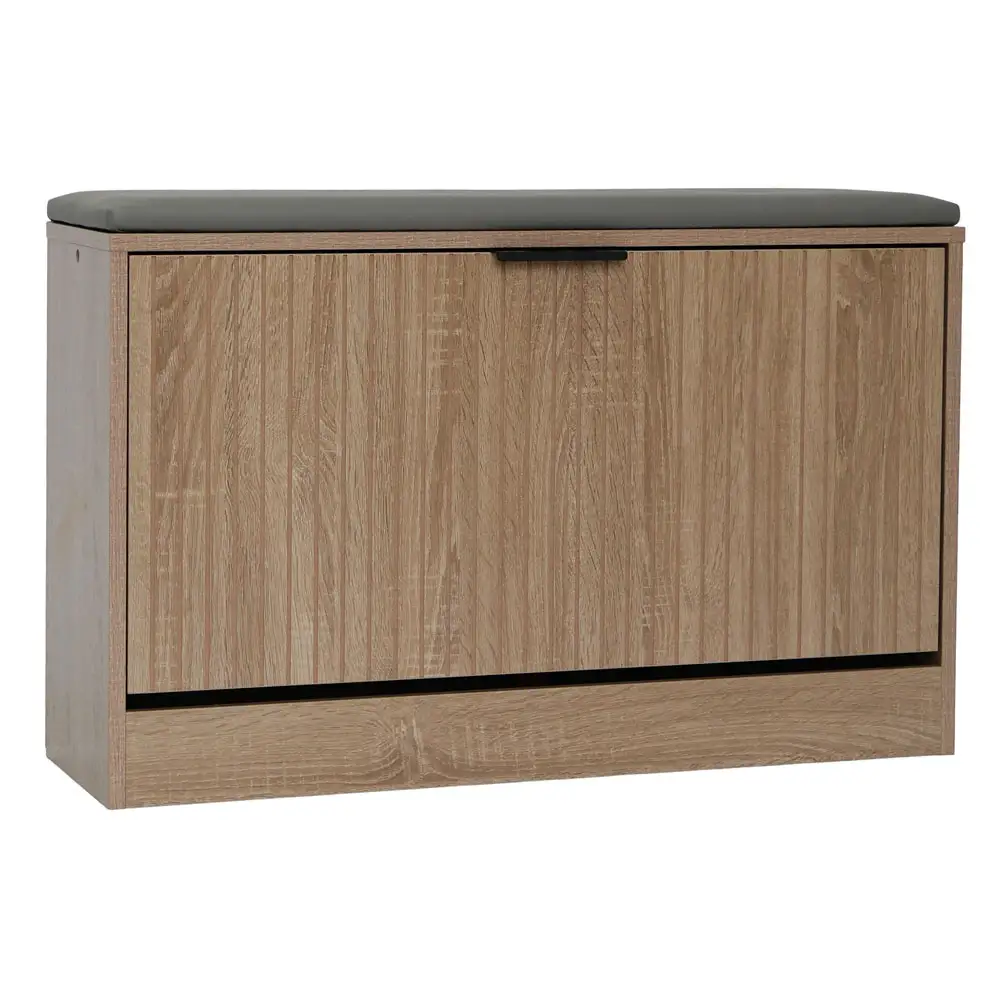 ΠΑΠΟΥΤΣΟΘΗΚΗ ΣΚΑΜΠΟ MDF ΜΕ ΜΕΛΑΜΙΝΗ ΣΕ ΧΡΩΜΑ ΦΥΣΙΚΟΥ ΞΥΛΟΥ ΜΕ ΑΝΑΓΛΥΦΕΣ ΓΡΑΜΜΕΣ 80x24x50εκ.  - Ankor 852963