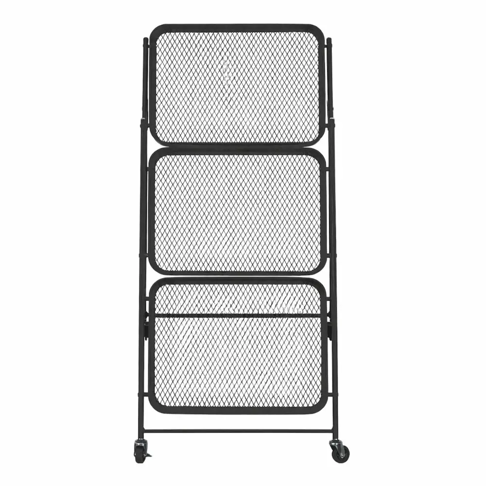 ΤΡΟΛΕΪ ΑΠΟΘΗΚΕΥΣΗΣ ΑΝΑΔΙΠΛΟΥΜΕΝΟ ΜΕ 3 ΚΑΛΑΘΙΑ ΜΕΤΑΛΛΙΚΟ ΣΕ ΜΑΥΡΟ ΧΡΩΜΑ 46x29x77εκ.  - Ankor 852994