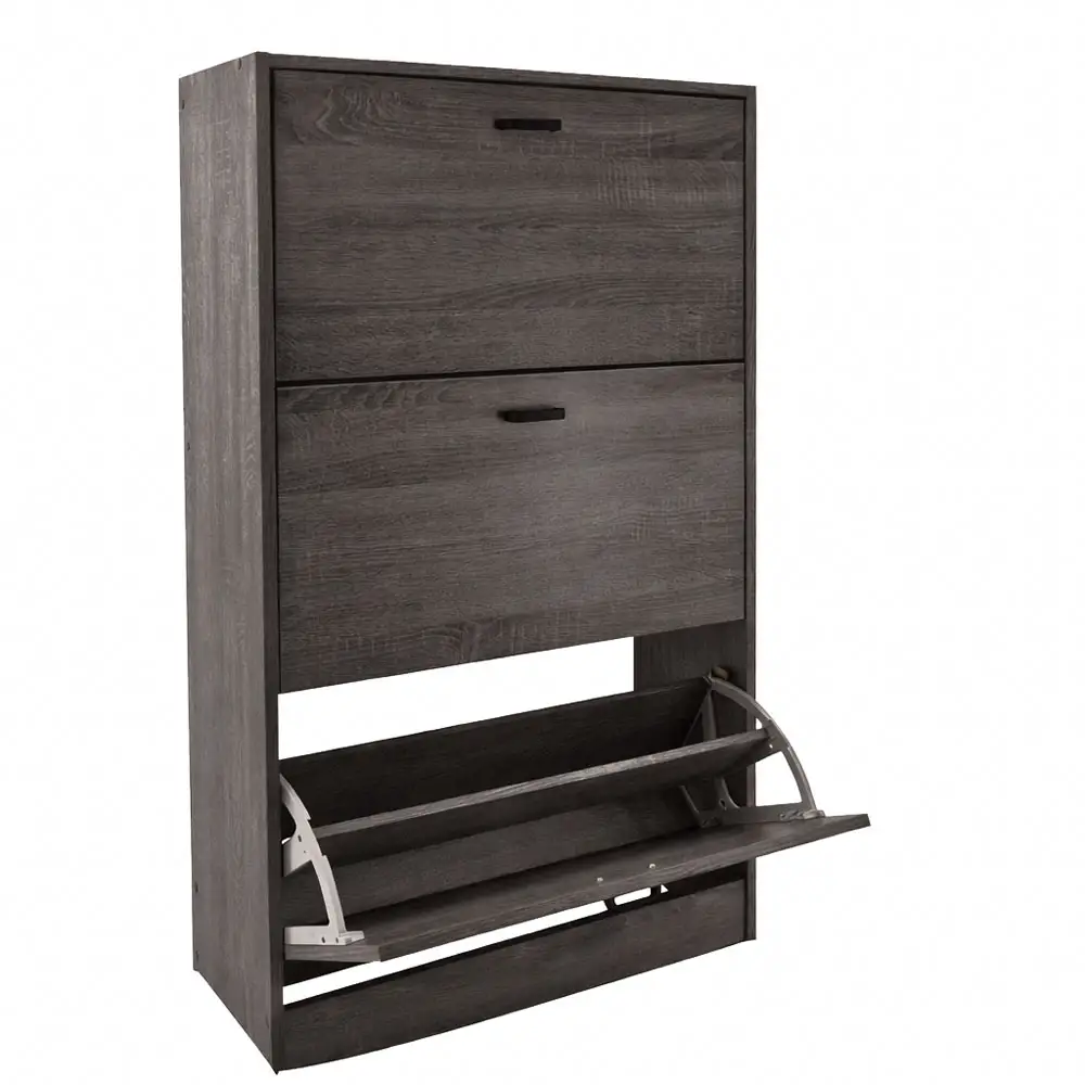 ΠΑΠΟΥΤΣΟΘΗΚΗ ΤΡΙΠΛΗ ΞΥΛΙΝΗ ΣΕ ΓΚΡΙ ΧΡΩΜΑ 63x24x115 εκ.  - Ankor 855025