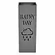 ΟΜΠΡΕΛΟΘΗΚΗ ΜΕΤΑΛΛΙΚΗ ΓΚΡΙ ΜΑΤ ΜΕ ΣΧΕΔΙΟ RAINY DAY 15,5x15,5x48,5εκ.  - Ankor 855872