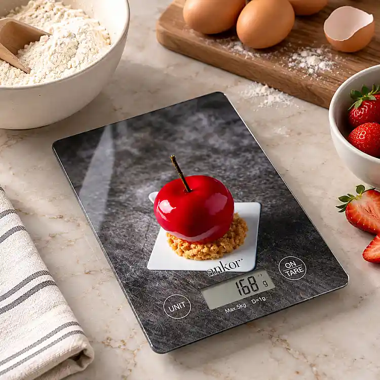 ΖΥΓΑΡΙΑ ΗΛΕΚΤΡΟΝΙΚΗ 5kg ΓΥΑΛΙΝΗ ΜΕ ΣΧΕΔΙΟ ΚΕΡΑΣΙ 15x21,5x1,6εκ.  - Ankor 856480