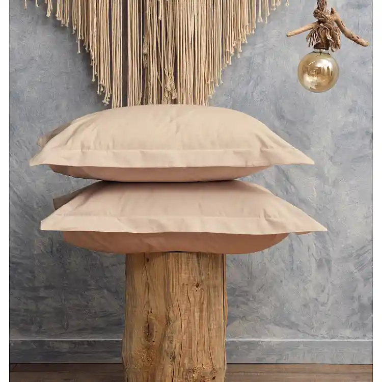 Μαξιλαροθήκες Μονόχρωμες Melody - Beige, 50x70+5 cm Oxford