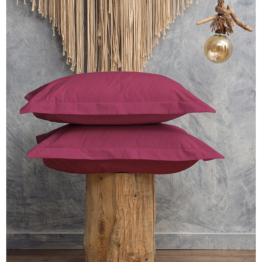 Μαξιλαροθήκες Μονόχρωμες Melody - Plum, 50x70+5 cm Oxford