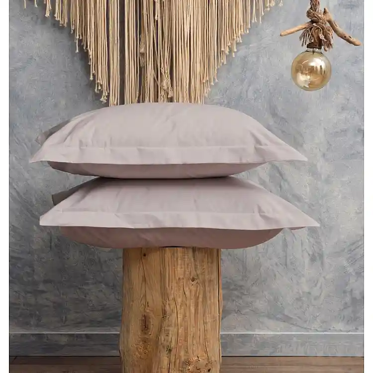 Μαξιλαροθήκες Μονόχρωμες Melody - Grey, 50x70+5 cm Oxford