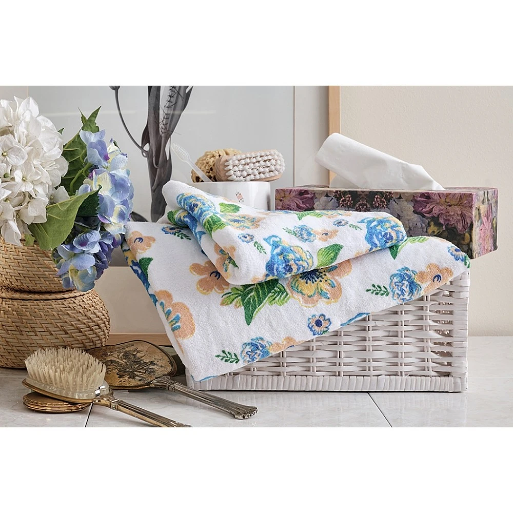 Πετσέτα Τυπωμένη Βελούρ Garden - Blue, Σώματος 70x140