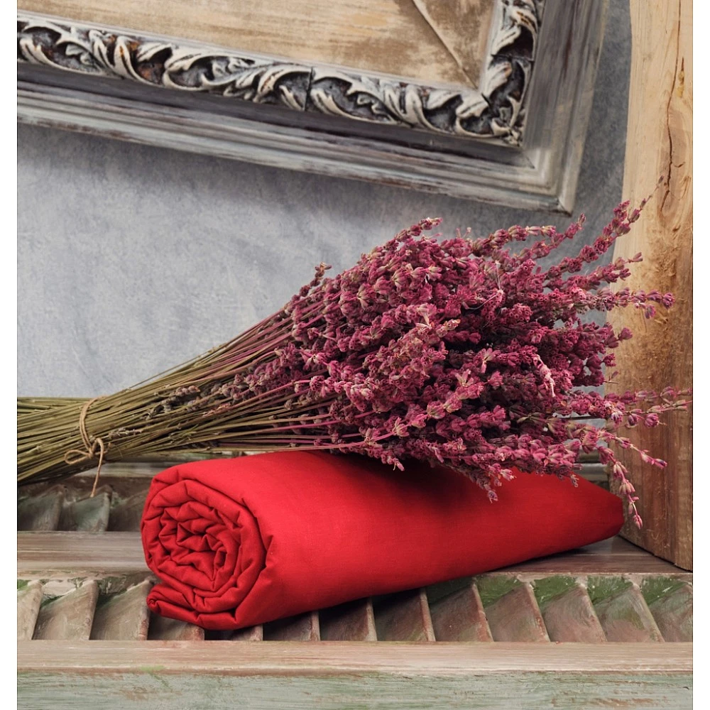 Σεντόνια Μονόχρωμα Λάστιχο Angel - Red, Μονό λάστιχο (105x200+25)