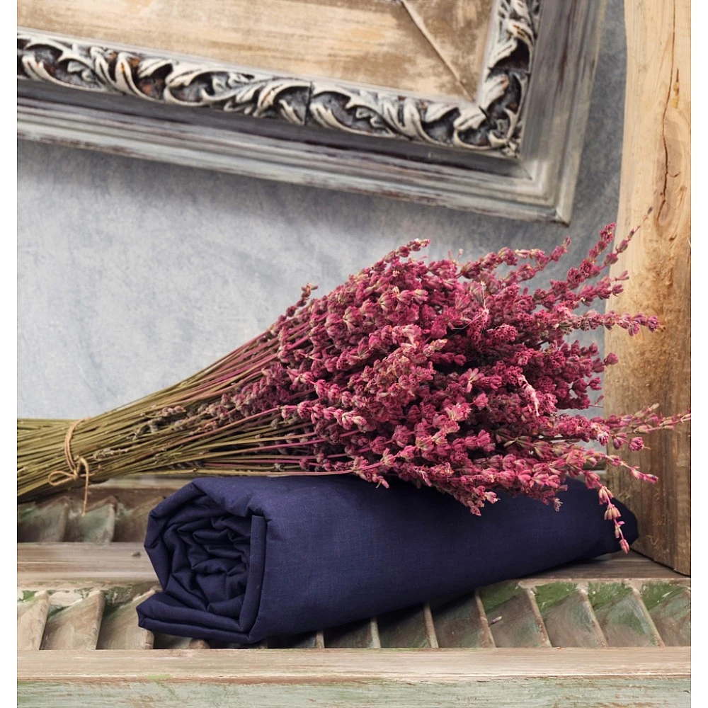 Σεντόνια Μονόχρωμα Λάστιχο Angel - Navy Blue, Μονό λάστιχο (105x200+25)