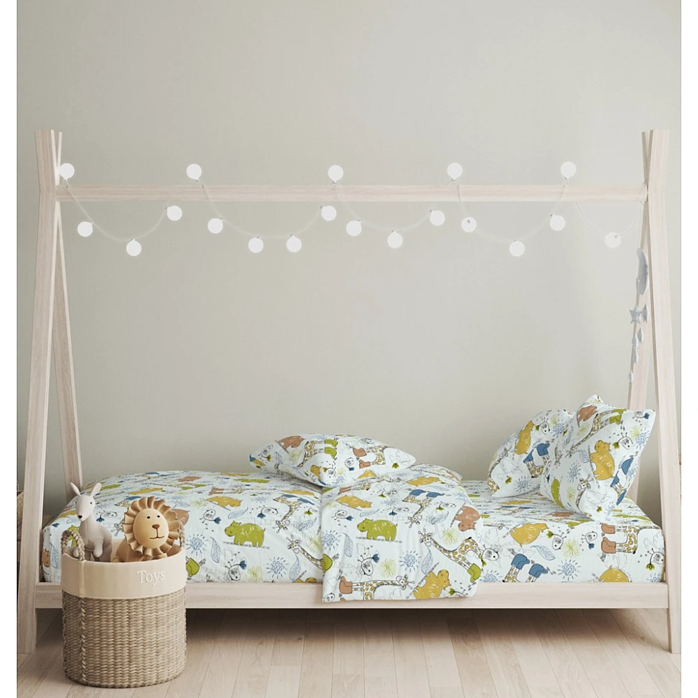 Σεντόνια Σετ Jungle Blue - 165x270+50X70