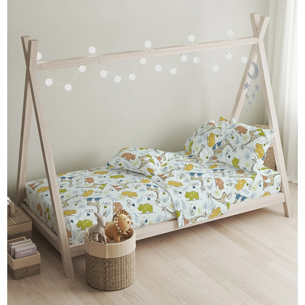 Σεντόνια Σετ Jungle Blue - 165x270+50X70