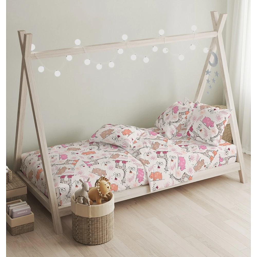 Σεντόνια Σετ Jungle Pink - 165x270+50X70