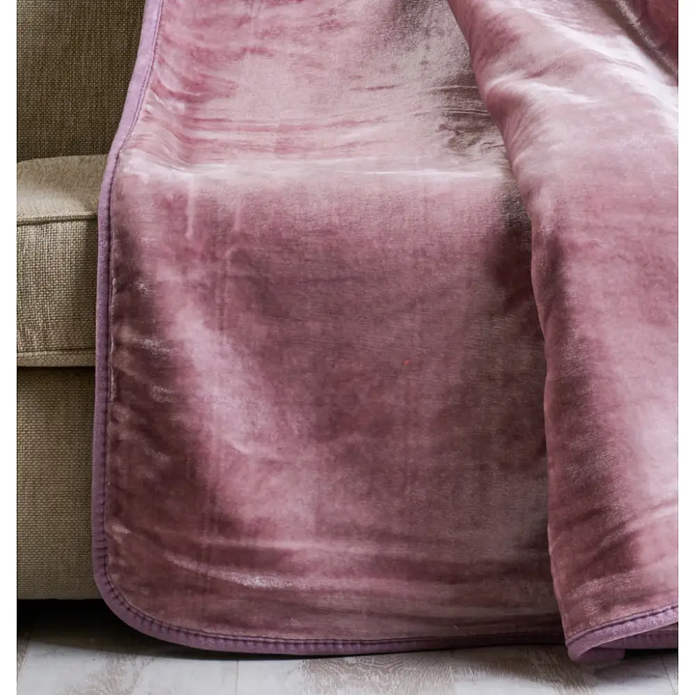 Κουβέρτα Μονόχρωμη Βελούρ Flat Silk Touch - Powder, Υπέρδιπλο (220x240)