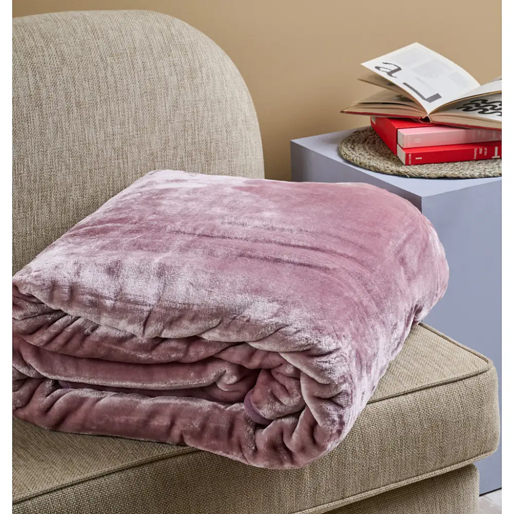 Κουβέρτα Μονόχρωμη Βελούρ Flat Silk Touch - Cinnamon, Υπέρδιπλο (220x240)