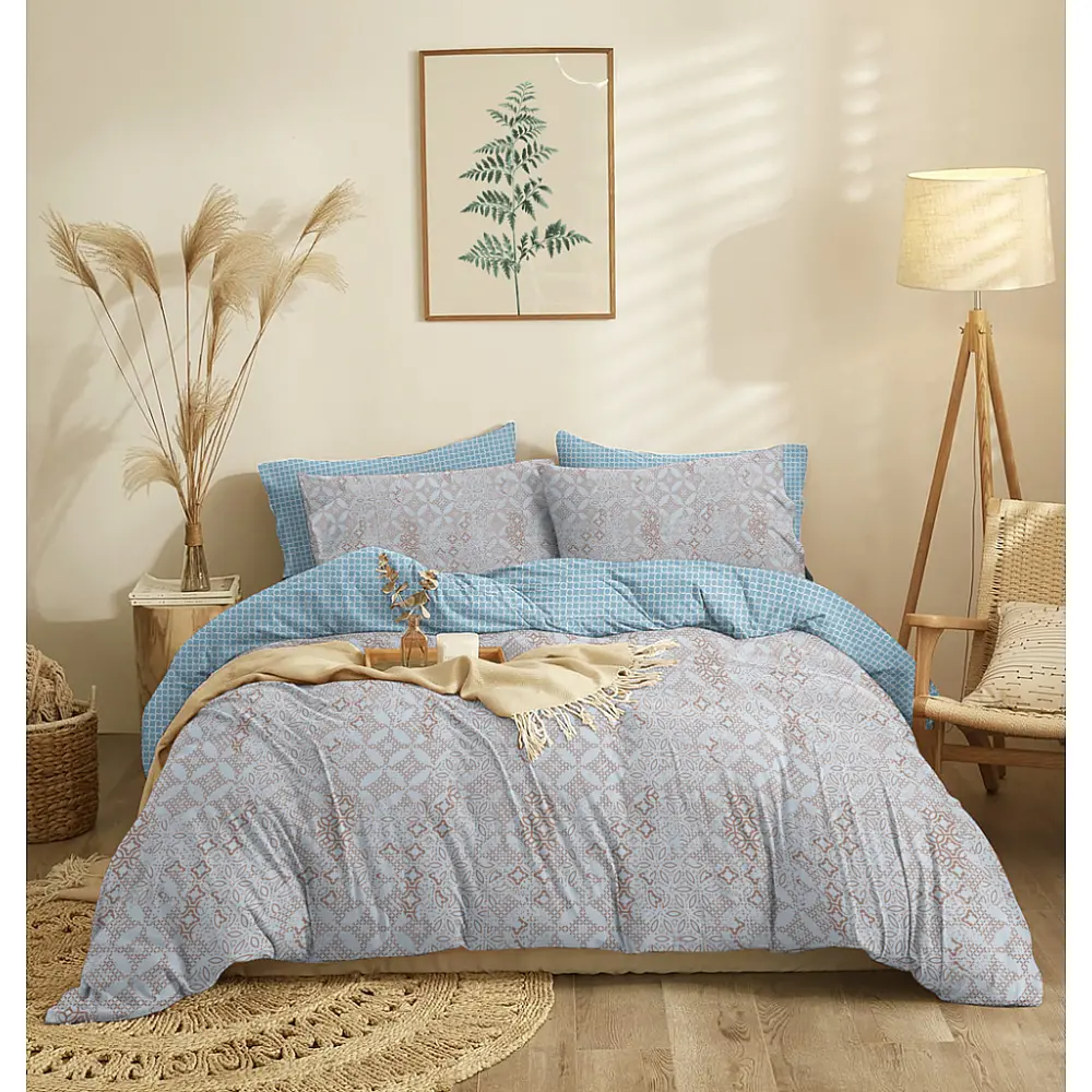 Σεντόνια Σετ "Marta" Dante Light Blue - Υπέρδιπλο Λάστιχο (1x230x260+1x170x200+30+2 μαξ. 50×70)