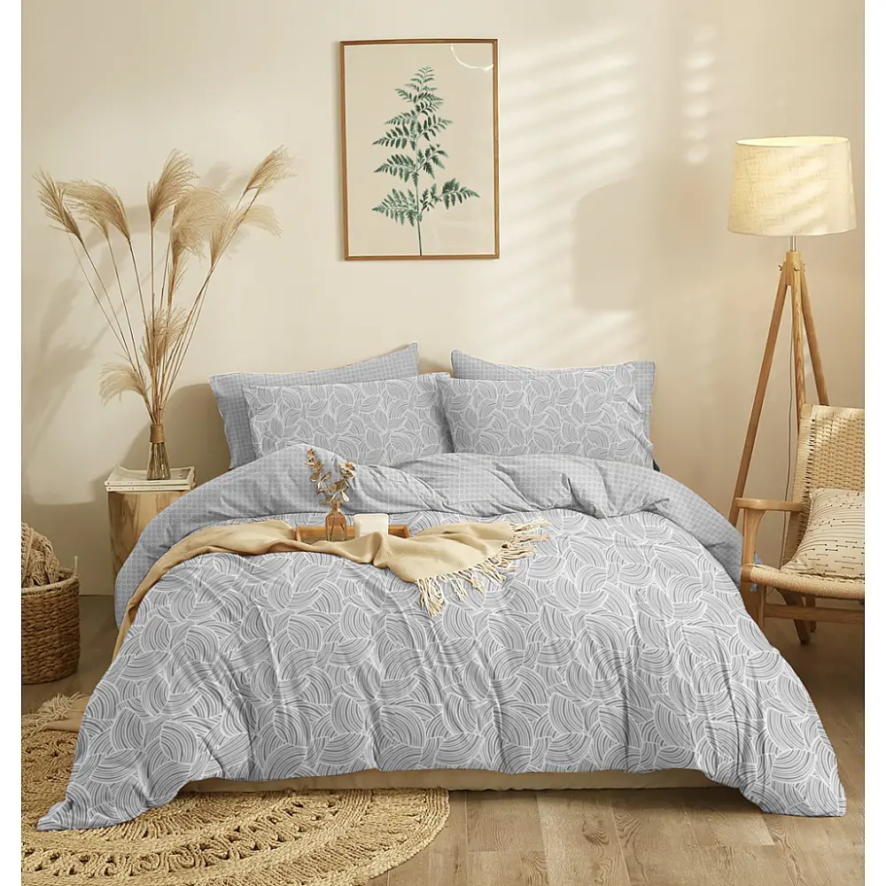 Σεντόνια Σετ Zinnia Grey - Υπέρδιπλο Λάστιχο (1x230x260+1x170x200+30+2 μαξ. 50×70)