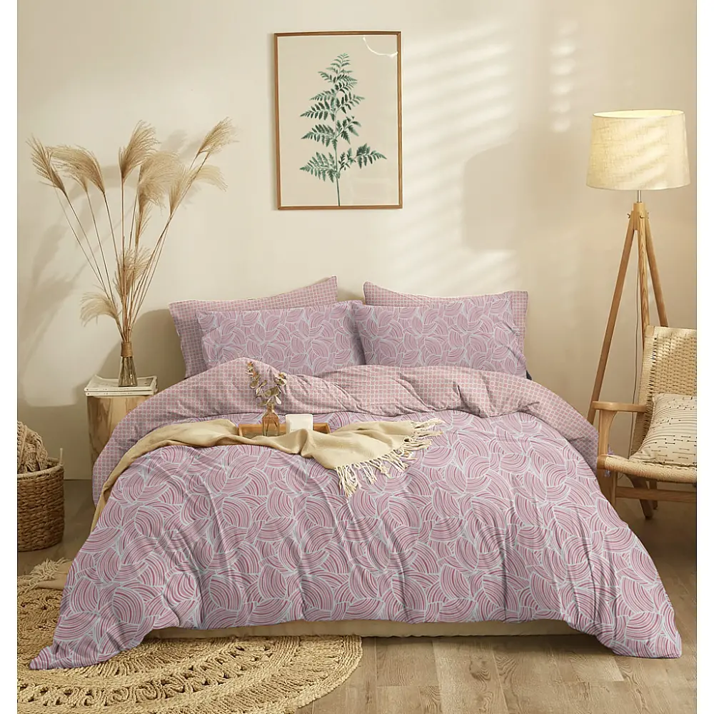 Σεντόνια Σετ Zinnia Dusty Pink - Υπέρδιπλο Λάστιχο (1x230x260+1x170x200+30+2 μαξ. 50×70)