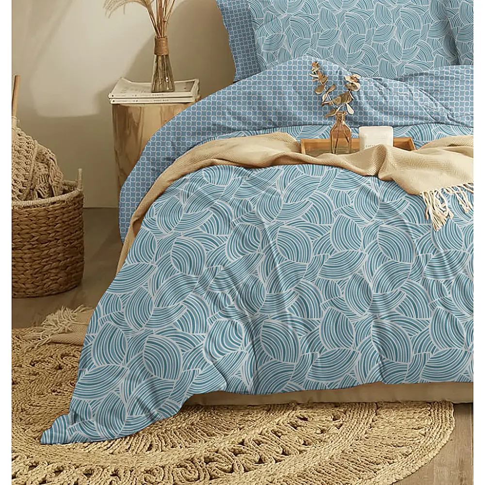 Σεντόνια Σετ Zinnia Blue - Υπέρδιπλο Λάστιχο (1x230x260+1x170x200+30+2 μαξ. 50×70)