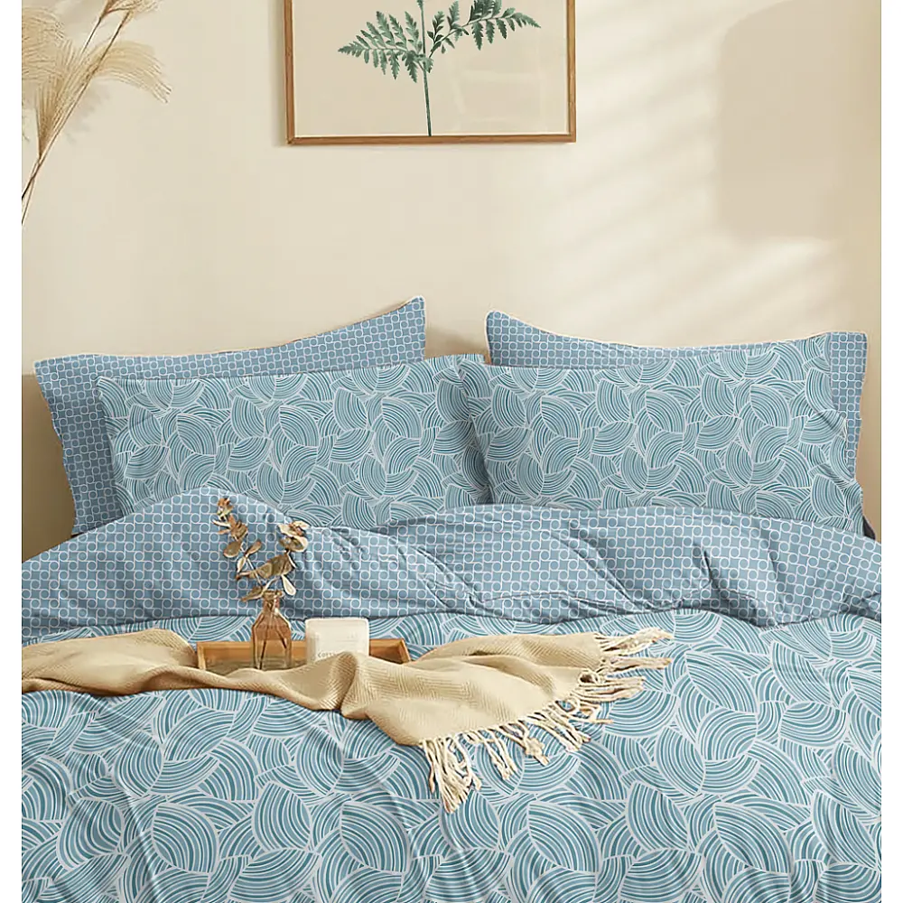 Παπλωματοθήκη "Marta" Zinnia Blue - Υπέρδιπλη (225x245)