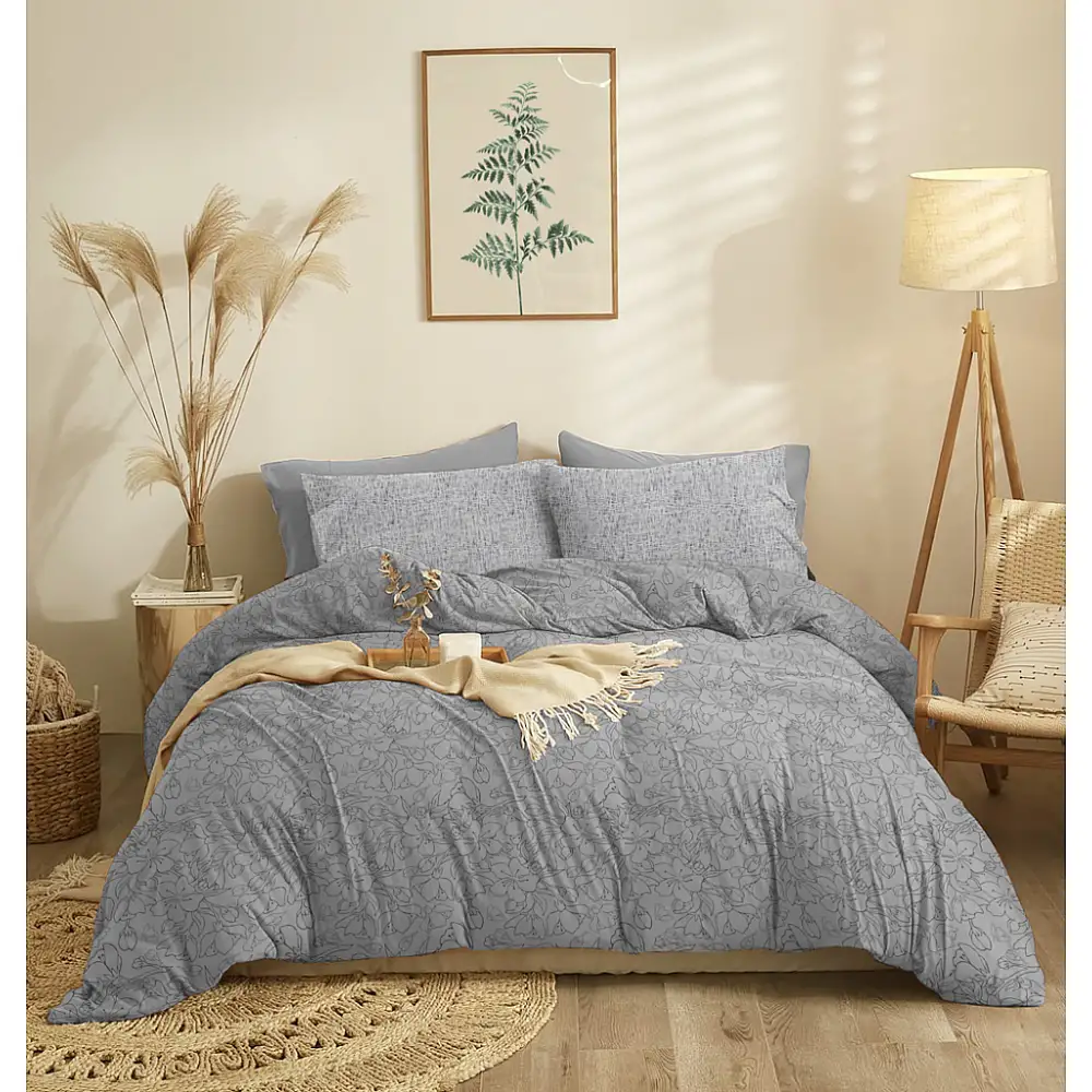 Παπλωματοθήκη Eden Grey - Υπέρδιπλη (225x245)