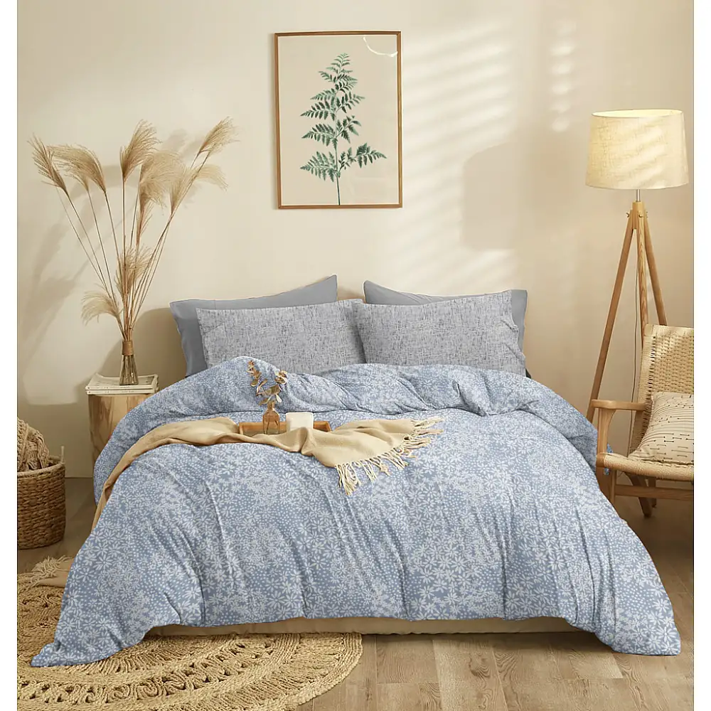 Παπλωματοθήκη Pansy Denim - Υπέρδιπλη (225x245)