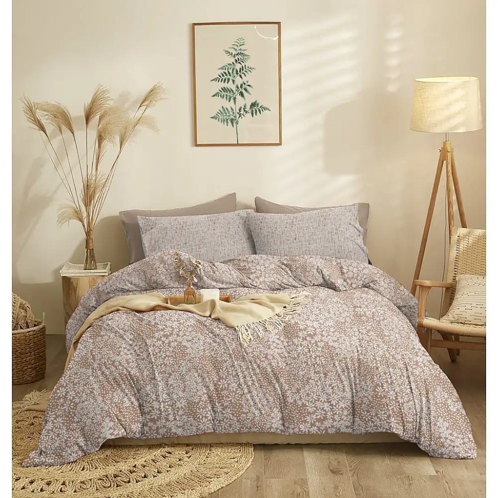 Παπλωματοθήκη Pansy Mocha - Υπέρδιπλη (225x245)