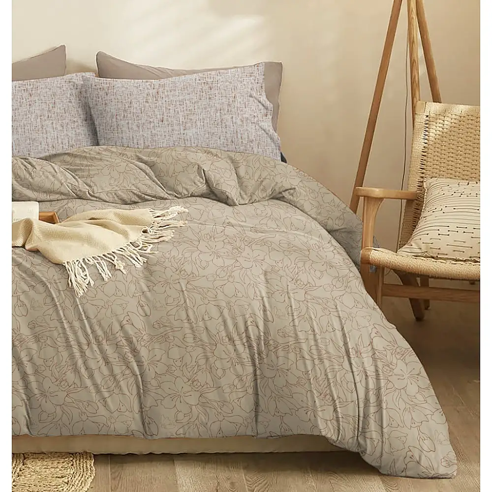 Σεντόνια Σετ Eden Mocha - Διπλό Λάστιχο (1x205x260+1x150x200+30+2 μαξ. 50×70)