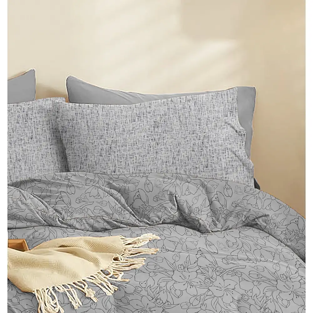 Παπλωματοθήκη Eden Grey - Υπέρδιπλη (225x245)