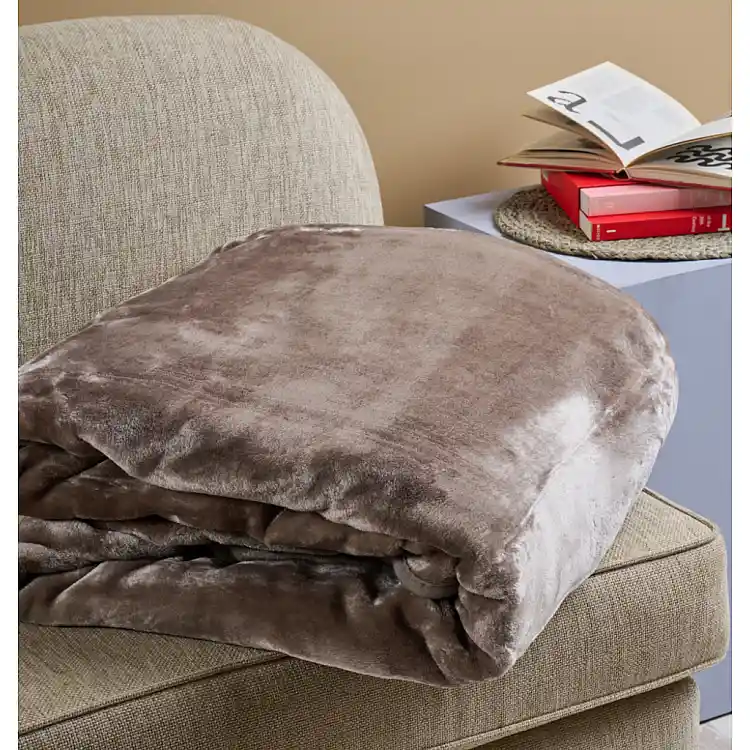 Κουβέρτα Μονόχρωμη Βελούρ Silk Touch Flat - Silver, Μονό (160x220)