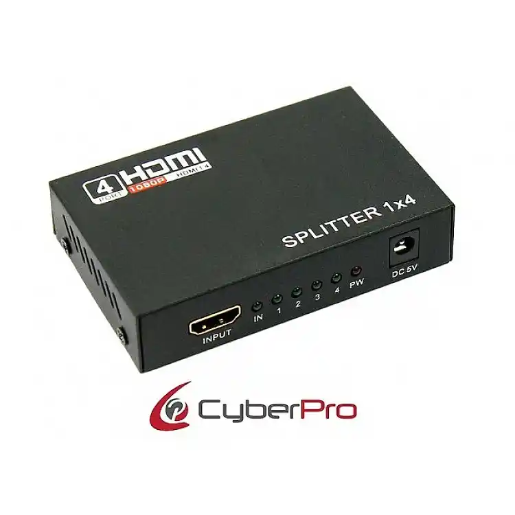 CyberPro CP-HSP4 HDMI Splitter 1 in - 4 out (power)
