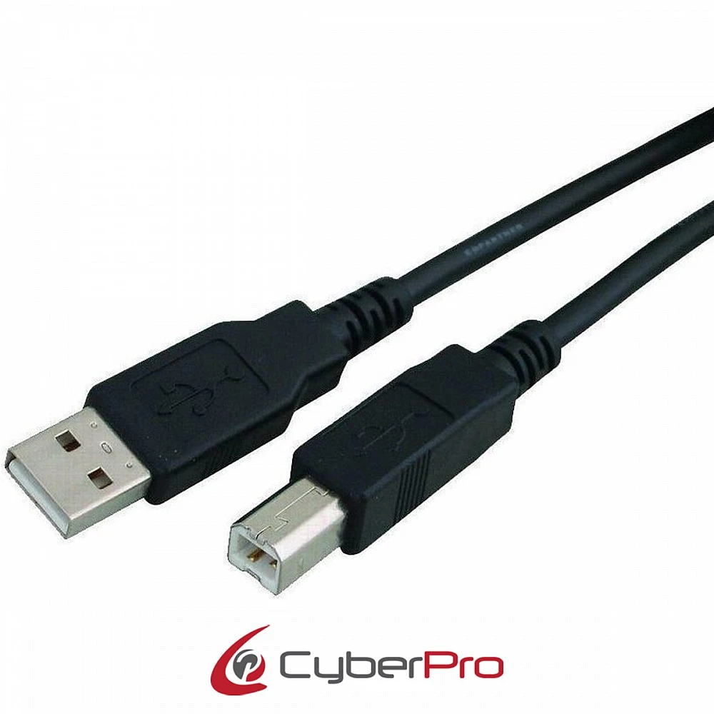 CYBERPRO CP-USBAB018, Καλώδιο USB-A σε USB-B, 1,8 μέτρα, Μαύρο
