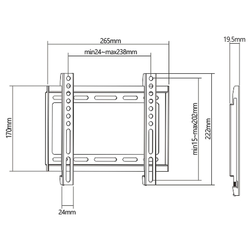 BRATECK KL22-22F Βάση TV επιτοίχια σταθερή (max V:200x200)