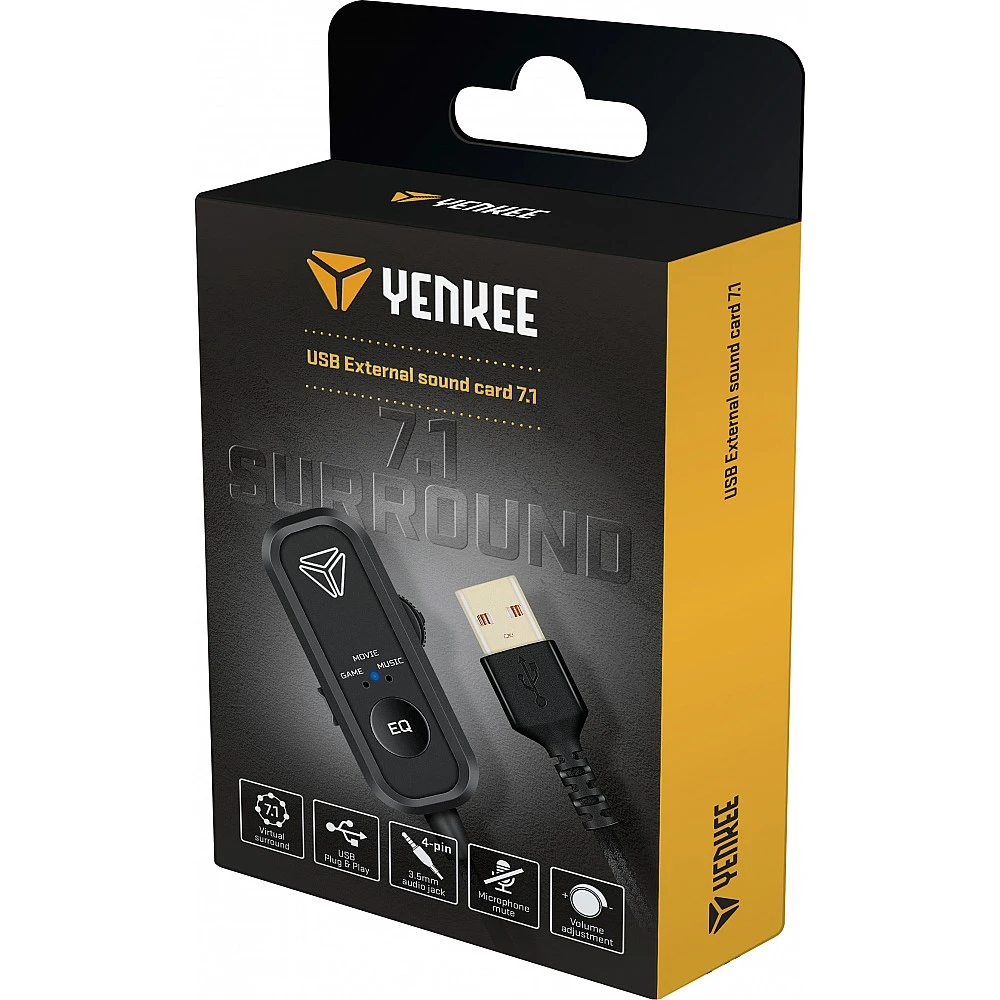 YENKEE YUA 100 Εξωτερική Κάρτα Ήχου 7.1 με Σύνδεση USB YENKEE YUA 100 Εξωτερική Κάρτα Ήχου 7.1 με Σύνδεση USB