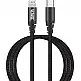 YENKEE YCU 631 BK MFi Braided Καλώδιο Φόρτισης Δεδομένων USB-C σε Lightning 1m, Μαύρο