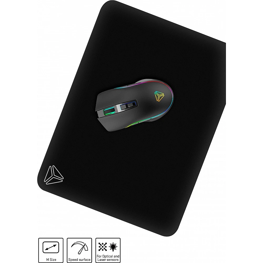 YENKEE YPM 35 SPEED TOP M Gaming Mouse Pad 350 x 280 x 3 mm, Μαύρο YENKEE YPM 35 SPEED TOP M Gaming Mouse Pad 350 x 280 x 3 mm, Μαύρο