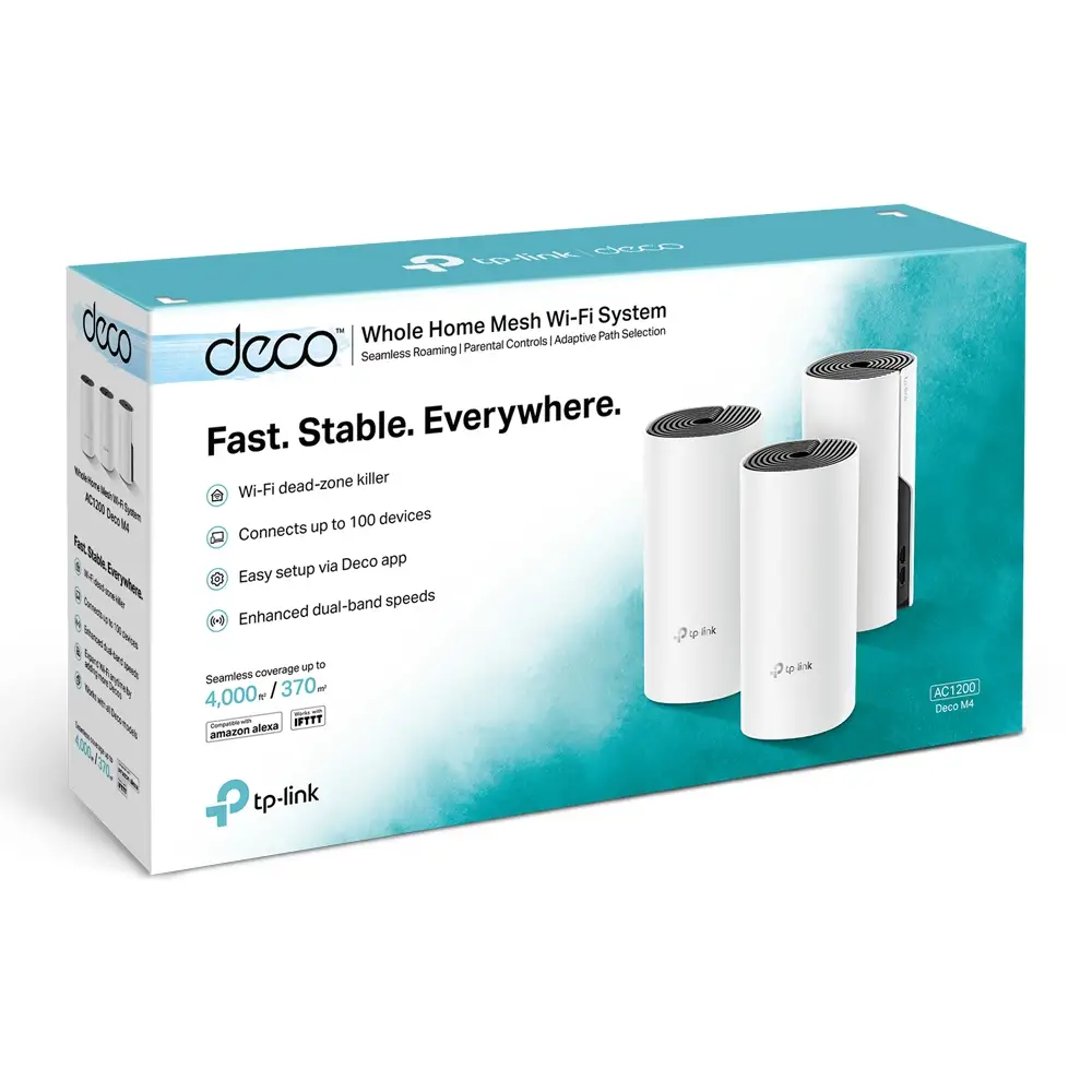 TP-LINK DECO M4 3-PACK AC1200 V2 WHOLE-HOME MESH Wi-Fi SYSTEM