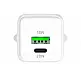 YENKEE YAC G38 VOLT Φορτιστής Dual USB-C/USB-A, 20W/18W Τεχνολογίας GaN με QC 4.0+, PD 3.0, AFC, FCP, Λευκός
