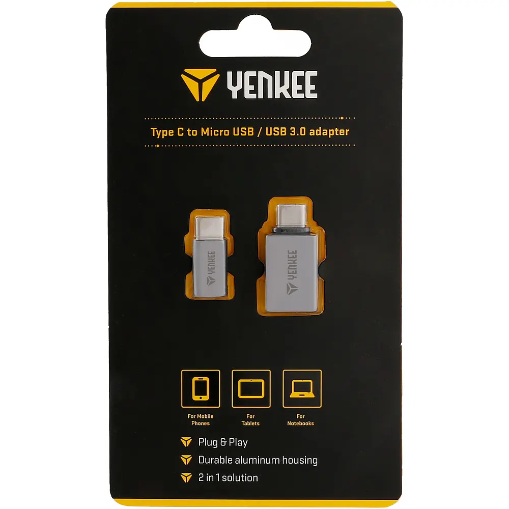 YENKEE YTC 021 USB C male tο Micro/USB A female 2pack YENKEE YTC 021 USB C male tο Micro/USB A female 2pack