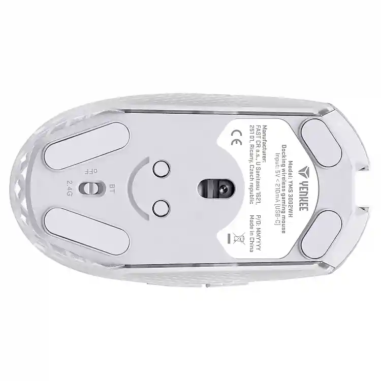 YENKEE YMS 3002WE AURA Ασύρματο (Dual 2.4Ghz/BT) Ποντίκι Gaming, 6 Πλήκτρων, Λευκό