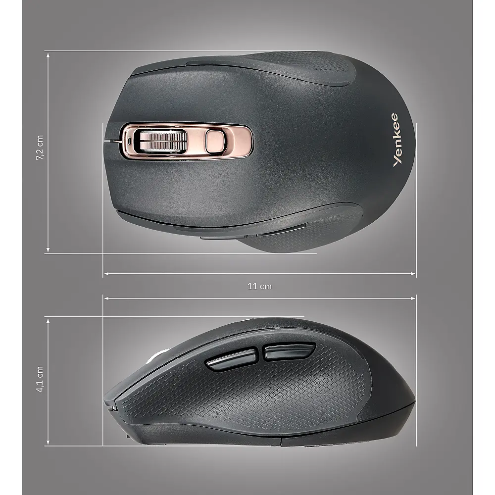 YENKEE YMS 2090 NEO PRO Επαναφορτιζόμενο Ασύρματο Ποντίκι με 7 Προγραμματιζόμενα Πλήκτρα, Μαύρο YENKEE YMS 2090 NEO PRO Επαναφορτιζόμενο Ασύρματο Ποντίκι με 7 Προγραμματιζόμενα Πλήκτρα, Μαύρο