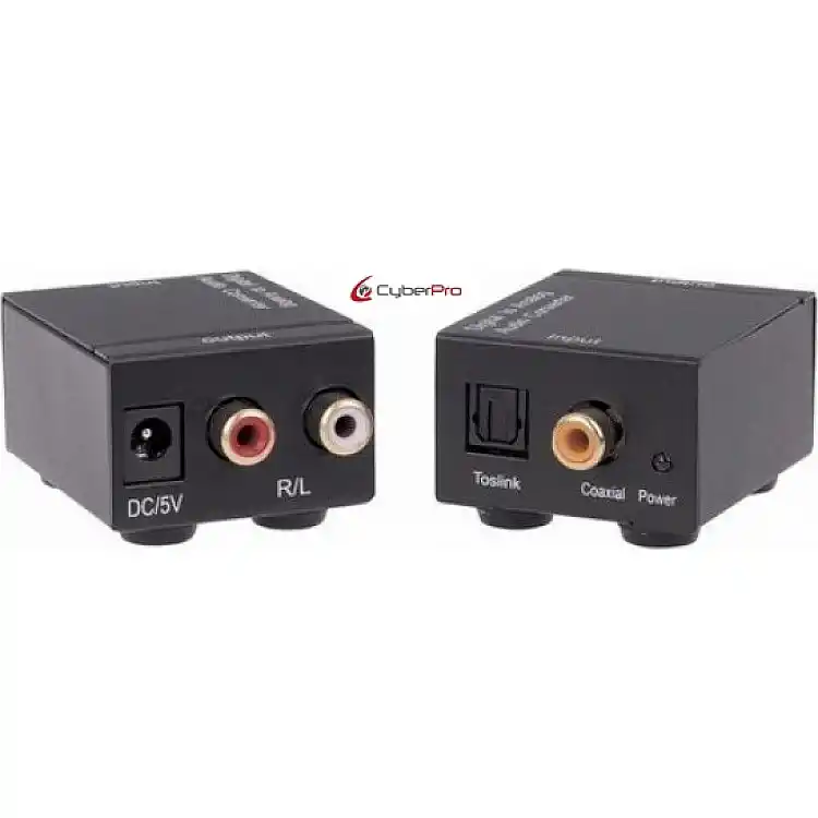 CYBERPRO CP-TOS2RCA Digital Audio Converter from Toslink/Coaxial to Stereo RCA