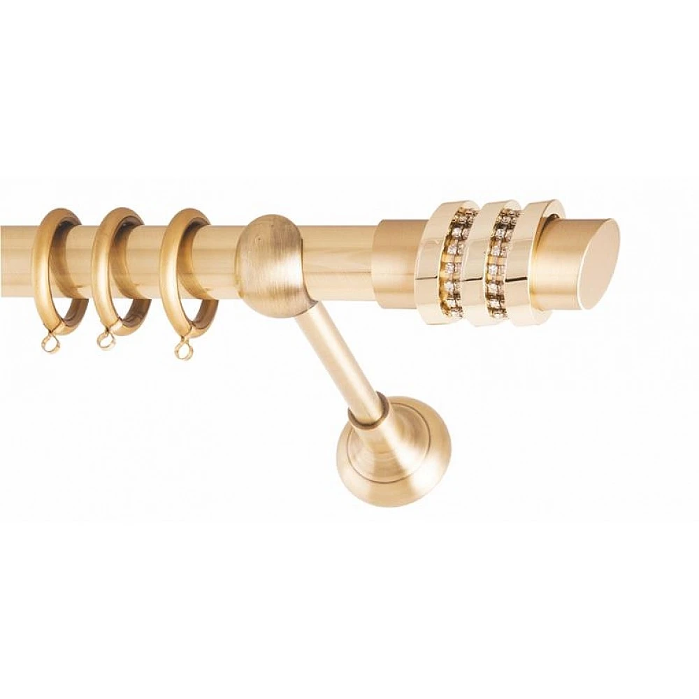 ΚΟΥΡΤΙΝΟΞΥΛΟ THREE RINGS STRASS FRANS Φ25 ΟΡΟ ΜΑΤ ΧΡΥΣΟ